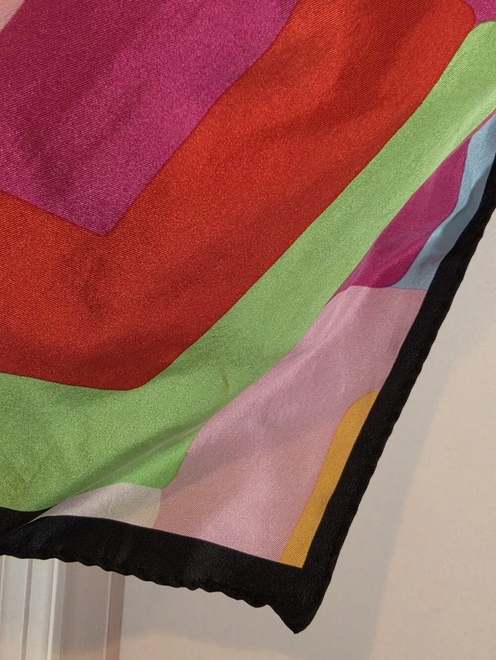 Talbots Colorblock Geometric Silk Scarf - Multicolor